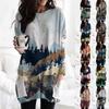 Amazon Popular Wish Independent Station 2022 Autumn and Winter New Landscape Painting Long-sleeved Printed Dress Spot