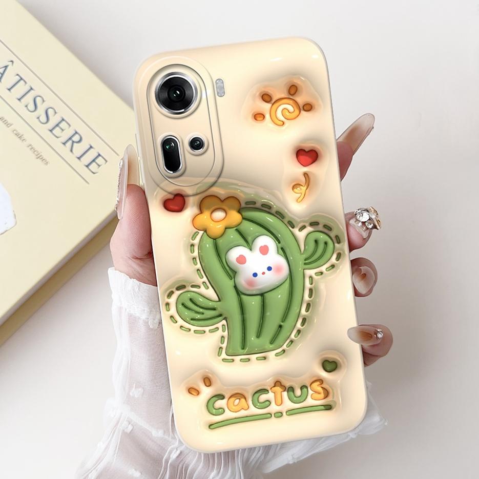 For Oppo Reno 11 5G Case Reno11 F CPH2603 Cute Panda Cartoon Cover Soft Silicone Phone Case For Oppo Reno 11 Pro Reno11 11F Bags