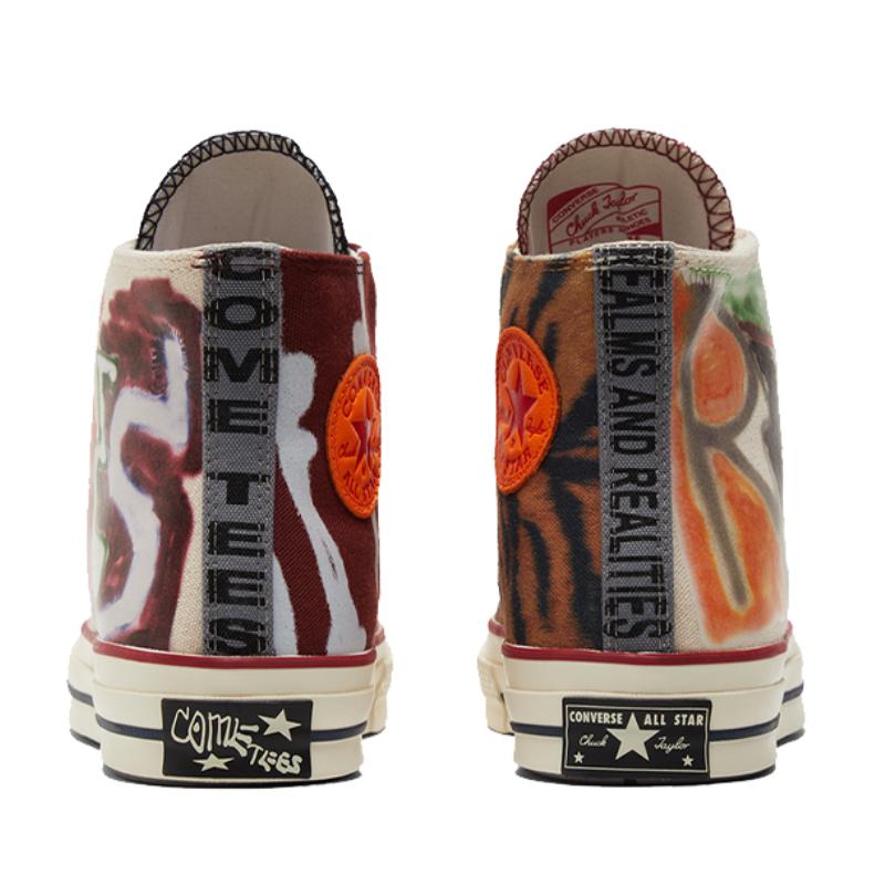 Converse 1970s Come Tees x Chuck Taylor All Star Trendy Versatile High-Top Canvas Shoes Unisex White Red