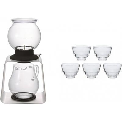 Hario Tea Dripper + Heat Resistant Tea Cups Set 5   Largo Stand Set