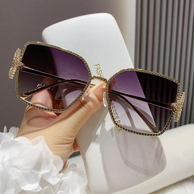 Oversized Square Sunglasses Women Rhinestone Star Frame Sun Glasses  Luxury Brand Uv400 Protection Eyewear For Ladies