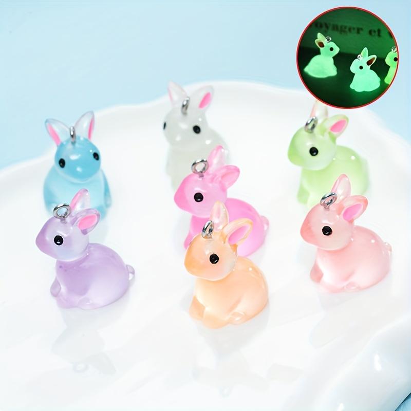 10pcs Cute Bunny Pendant Set, Resin Animal Pendants for DIY Jewelry Making - Earrings and Necklace Supplies