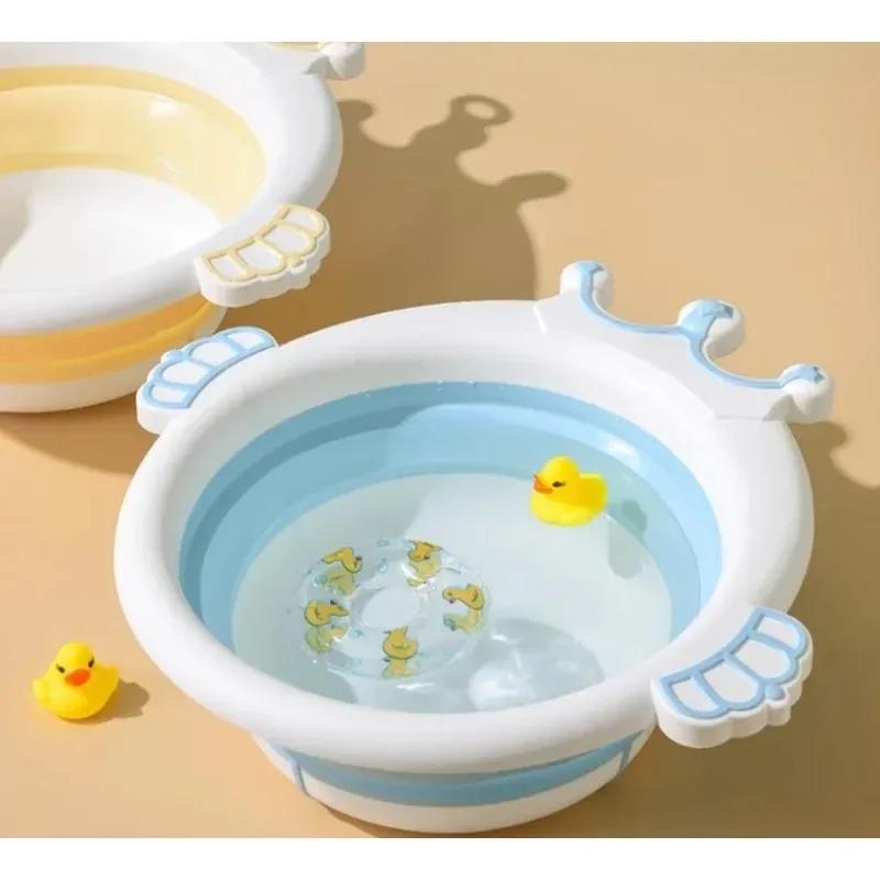 Cute Children's Washbasin and Hangable Wash Basin Suitable For Travel Home Use Baby Cartoon Easy-to-Carry Bath Basin