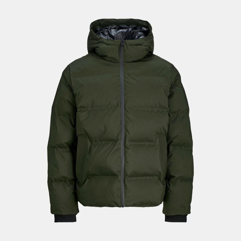 

Базовая мужская пуховая куртка с капюшоном Planet на молнии JACK & JONES L темно-зеленого