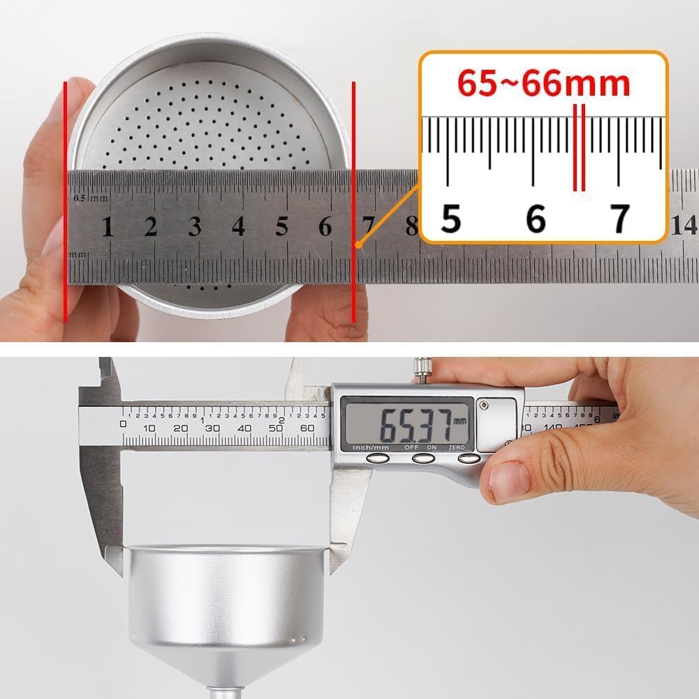watchget Moka Pot Dojin Funnel 60mm Espresso Coffee Maker Distribution Tool Made in Italy Moka Express 6 Cups Black
