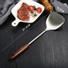 Stainless Steel Kitchen Spatula & Soup Ladle with Wooden Heat Resistant Handle