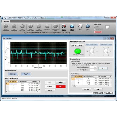 Digi-Pas DWL3000XY 2-Axis High Precision Digital Level, Angle Meter, Inclinometer, Bluetooth, 0.01 Degree