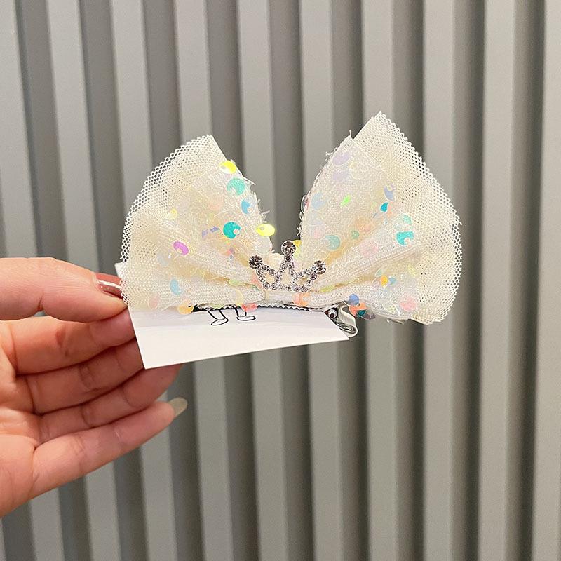 Adorable Sequin Crown Headband and Bow Hairpin for Little Princesses