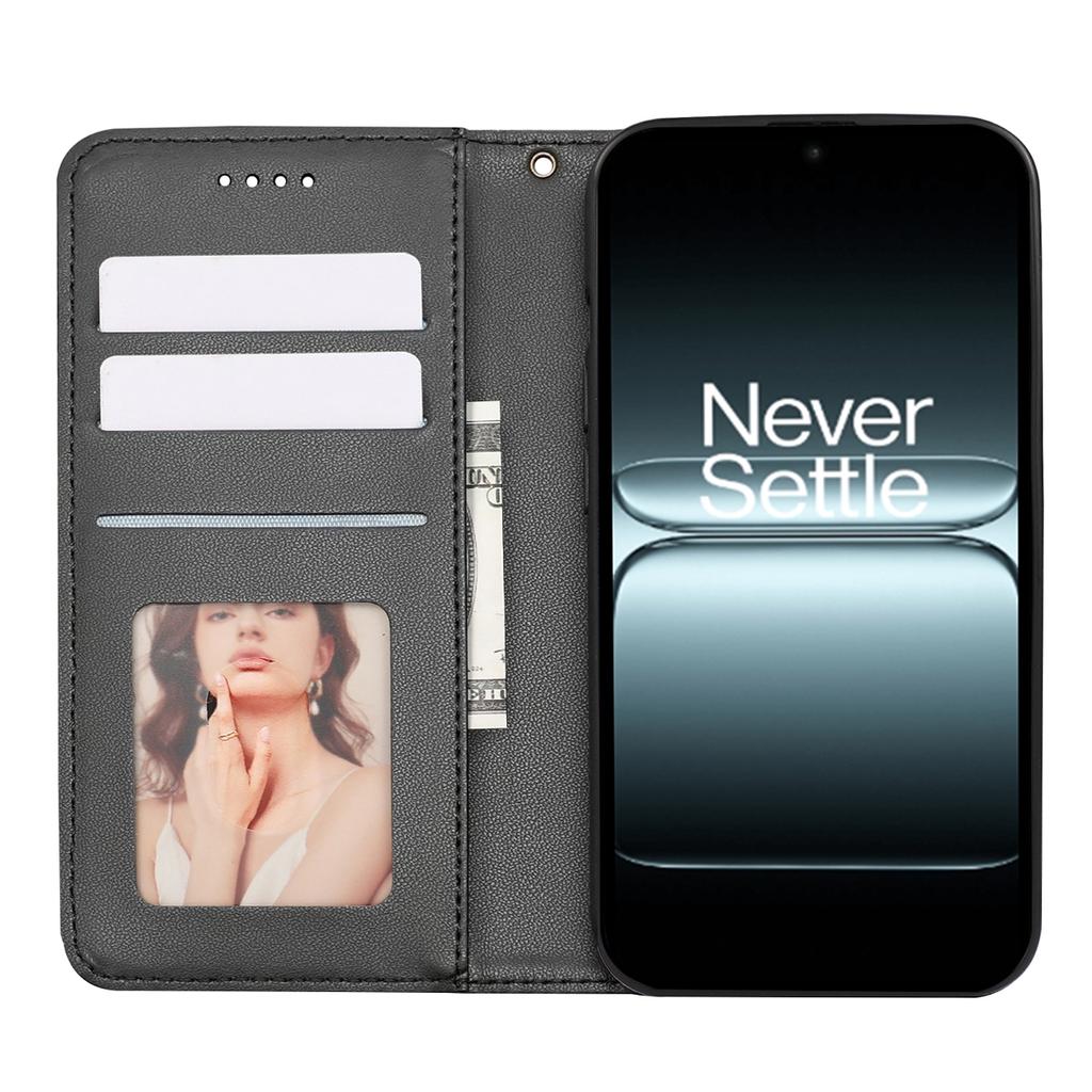 For OnePlus 13T 5G Wallet Phone Case Strong Magnetic Checkered Pattern Imprint Leather Flip Cover