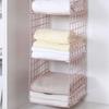 Hanging Closet Organizer 3 Tier Pink Storage Shelf Minimalist Grid Plastic Cloth Shelf for Bedroom Dormitory Apartment