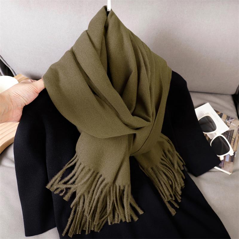 

New 29 Color Winter Scarf For Women Long Warm Cashmere Scarves Solid Lady Shawl Wrap Hijab Female Pashmina Bandana Head Scarfs 70X190 cm