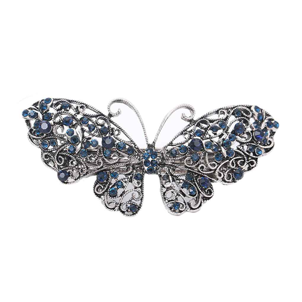 Fashion Women's Crystal Rhinestone Flower Metal Hair Pin Barrette Hairpin Clip