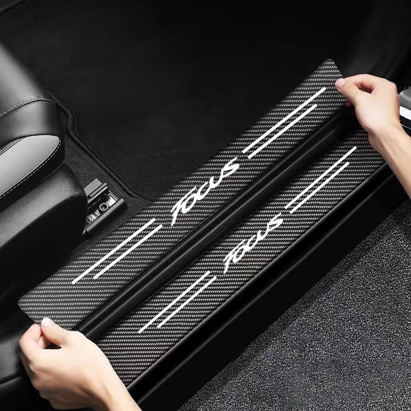 

4 шт. порог порога автомобиля из углеродного волокна, наклейки для интерьера для Ford Focus MK2 MK3 MK4 2 3 автомобиля 4pcs for Focus