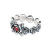 Men Women Gothic Thai Silver Rose Flower Cuff Finger Rings Unisex Fashion New Jewelry Lovers Gift Party anillos mujer