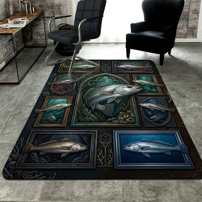 Ocean Fish Collection Pattern Rug Floor Mat for Living Room or Bedroom Soft and Comfortable Carpet a Gift for Birthday and Holiday.
