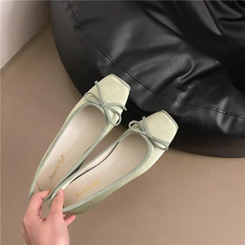 

Мода 2025 Новая Женская Удобная Обувь Модная Неглубокая Обувь Слипоны Женские Элегантные Балетки Мягкий Плоский Каблук Уличная Повседневная Мэри Джейн 40 светло-зеленый