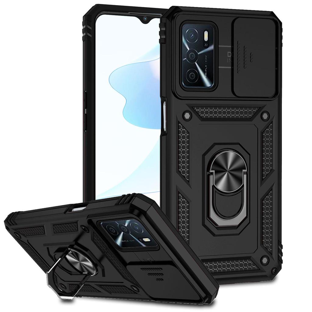 Case For OPPO A54S A16 A16S A54 A55 A74 4G A94 Reno 5 Lite Carcasa Military Grade 360 Full Body Armor with Camera Slide Cover