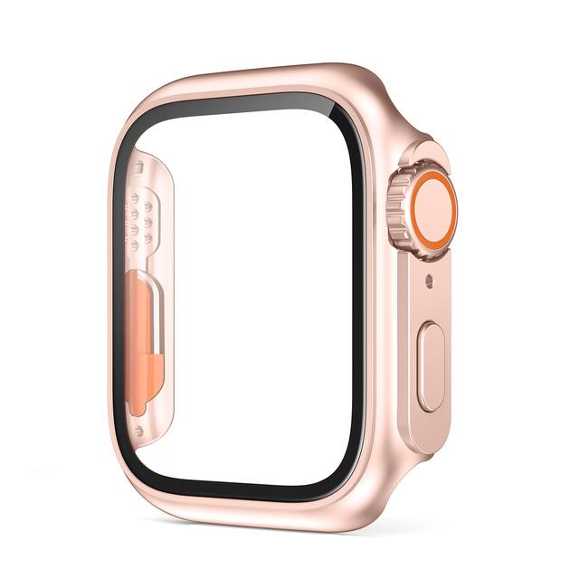 Screen Protector for Apple Watch Case 45mm 40mm 44mm 41mm 42mm 38mm PC Cover+Glass Film Change To Ultra Series 9 8 7 6 5 4 3 SE