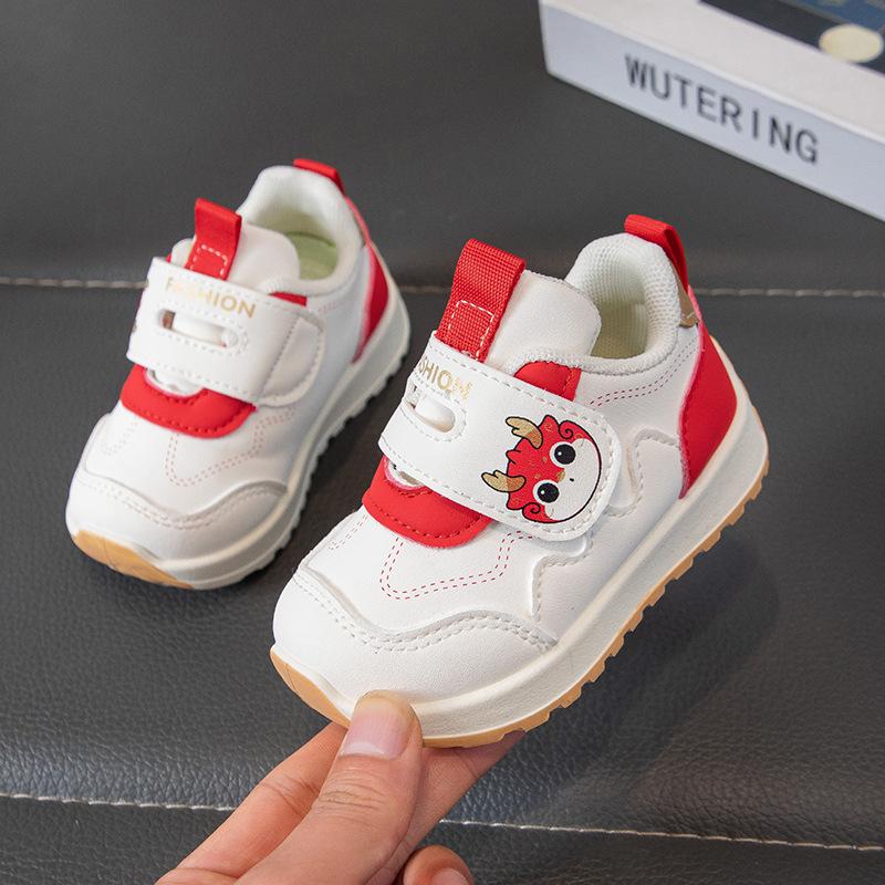 

[Cartoon Childrens Sports Shoes for Spring and Autumn Soft Sole Walking Shoes for 1-6 Year Old Boys and Girls Casual Toddler Sneakers] size 18 красный