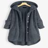 Cappotti con Cappuccio da Donna Taglie Forti Manica Lunga Monopetto Lunghezza Midi Cappotto Largo Casual Elegante Giubbotti Spessi Felpe Lady Ufficio
