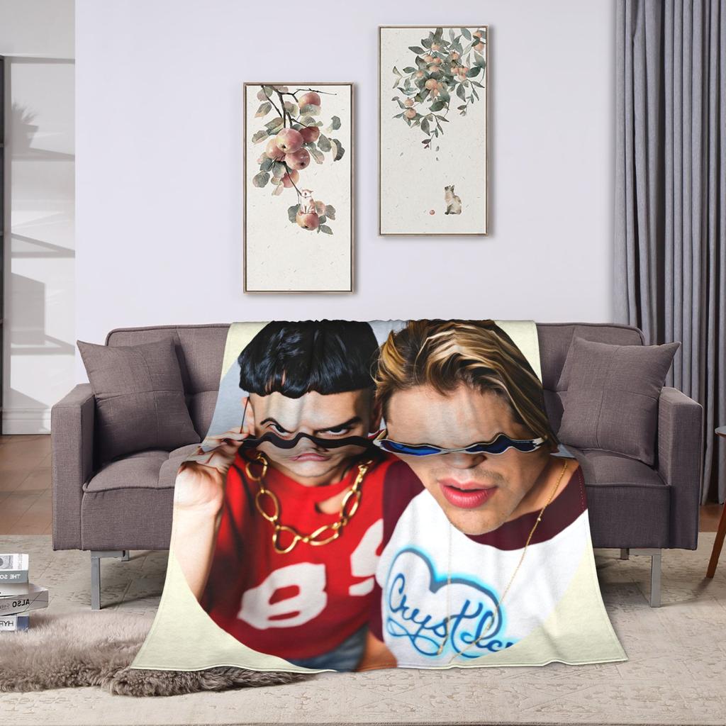 CA7RIEL & Paco Amoroso Papota Tour Blanket Quality Warm Throw Blanket Winter Girls Boys Couch Chair Sofa Bed Novelty Bedspread