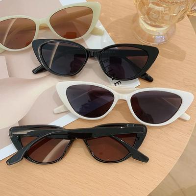 New Vintage Women Sunglasses Brown Kitten Eye UV400 Sun Glasses High End Designer Brand Lady Fashion Accessories