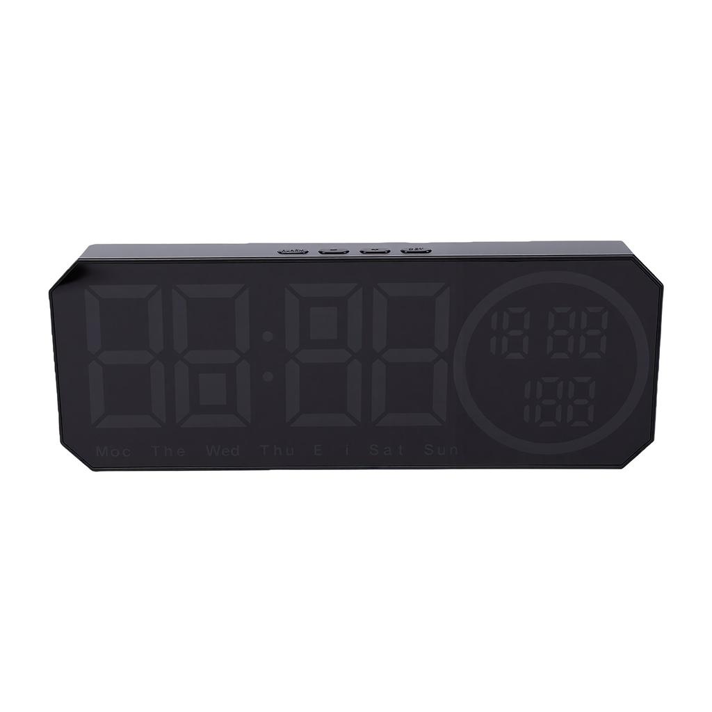 LED Digital Wall Clock Temperature Display 12 24 Hour Format Auto Dimming Modern Adjustable Alarm Clock for Kids Adults