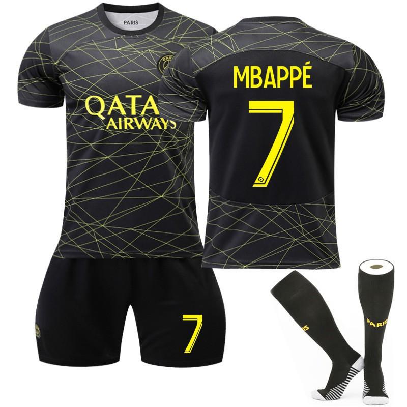 22-23 Paris Three-away Football Jersey No. 30 10 Neymar 7 Mbabpe Black Gold Line