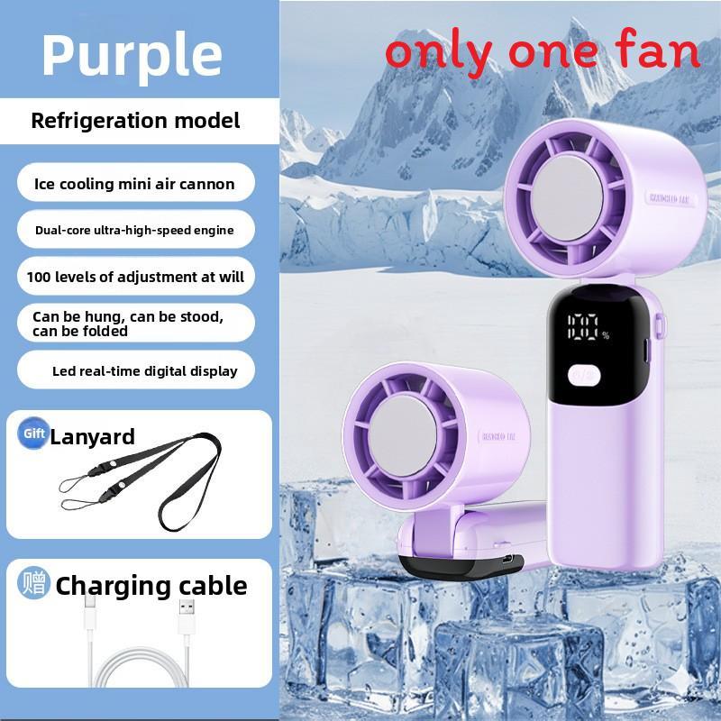 Mini Usb Rechargeable Fan With Ice Coolness Function For Travel And Office