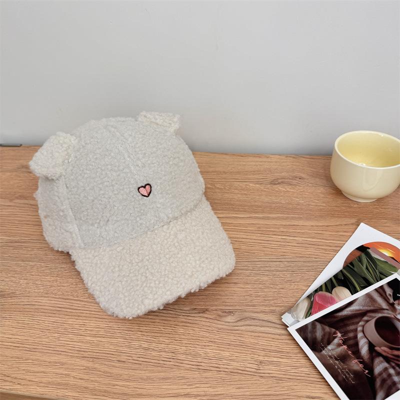 Baseball Cap Children's New Autumn and Winter Fluffy Warm Cute Lamb Plush Rabbit Ears Cap