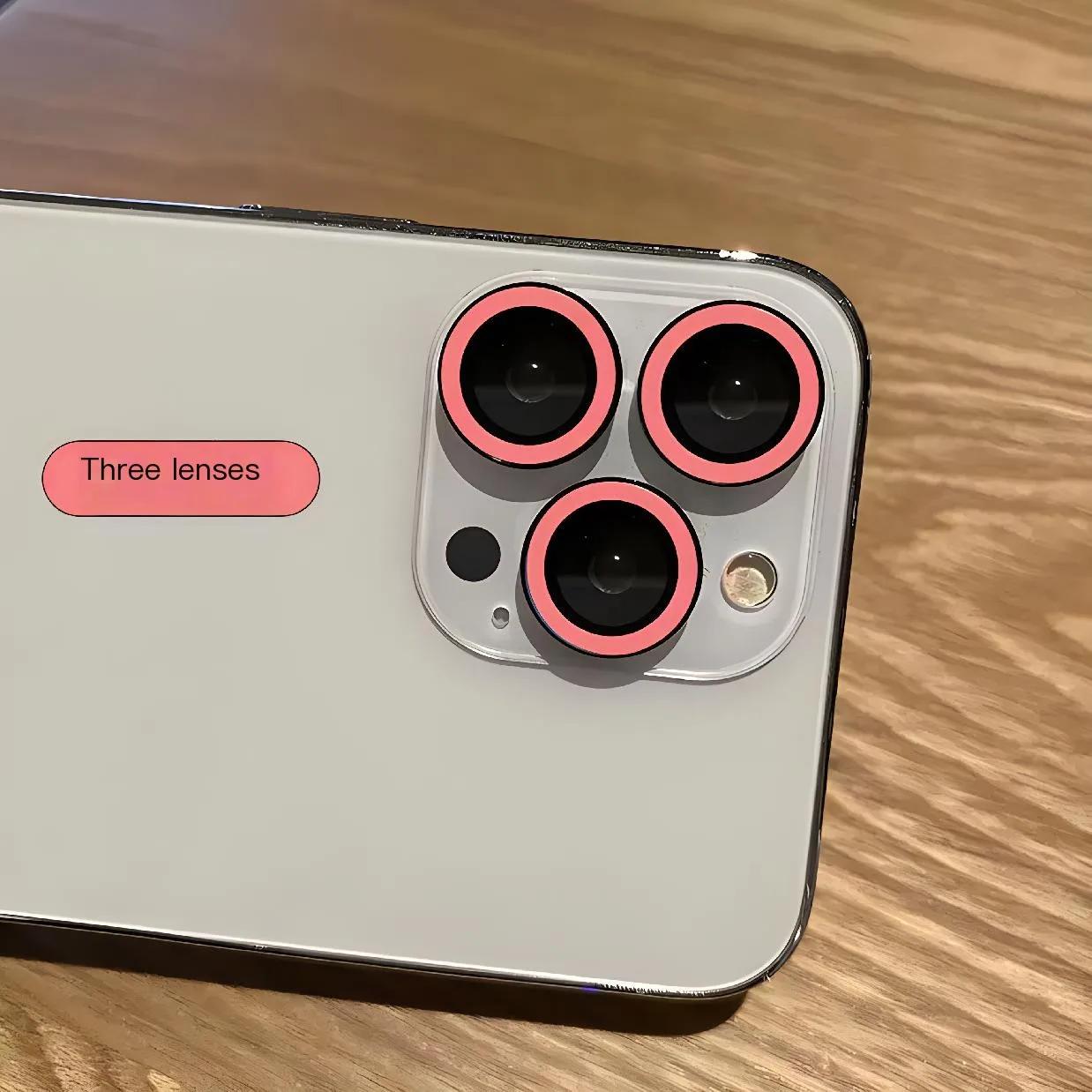 

Ослепительный уникальный цветной серебристый защитный чехол для камеры в корейском стиле для IPhone 11 12 15 13 14 Pro Max, стеклянный чехол для объектива камеры 14pro 14proMax