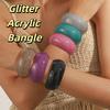 Retro Jelly Color Wide Bracelet Minority Design Geometric Irregular Bangle  Daily
