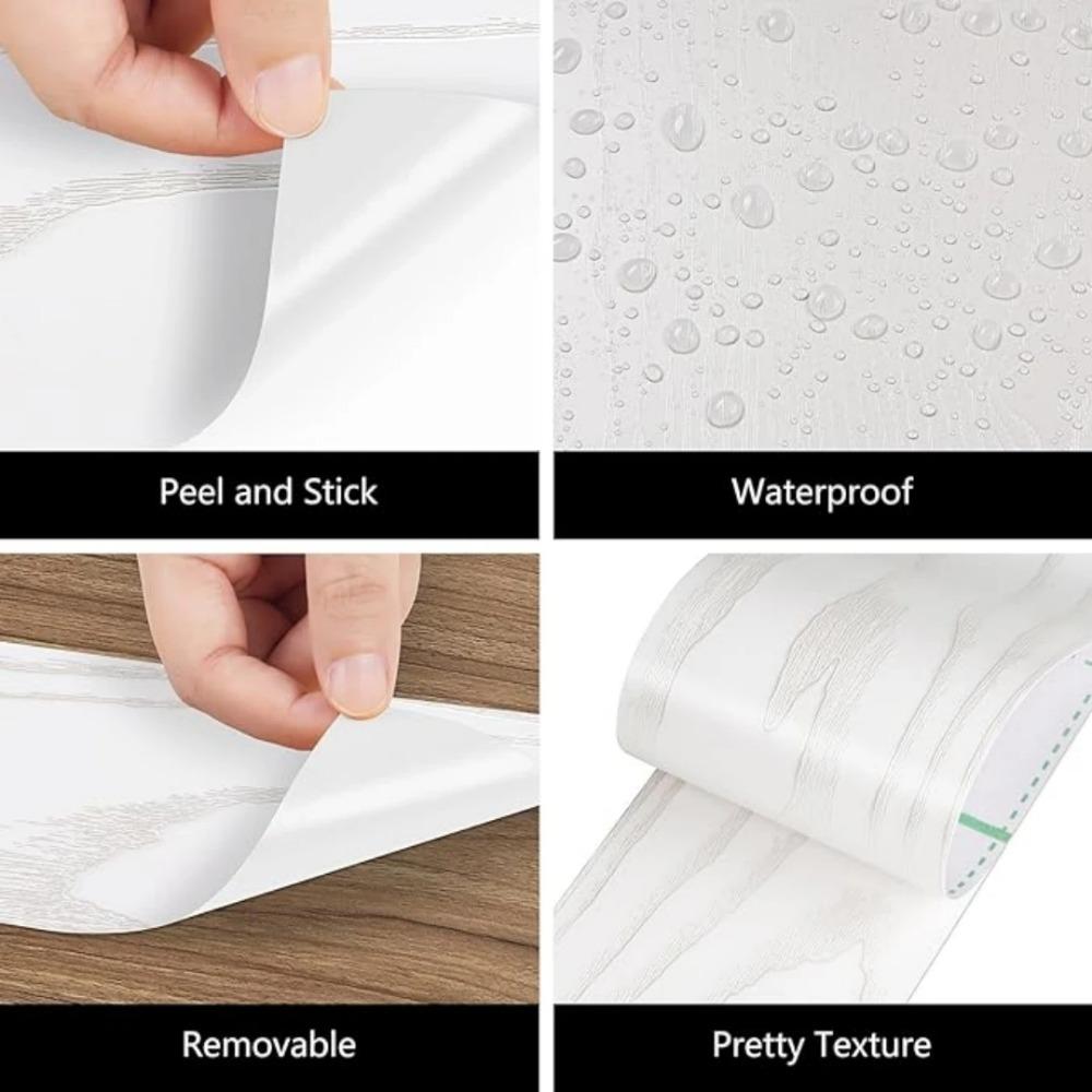 1pc 5M Self-adhesive Wall Trim Line Skirting Border Waterproof Baseboard Wallpaper Sticker For Living Room Home Decoration