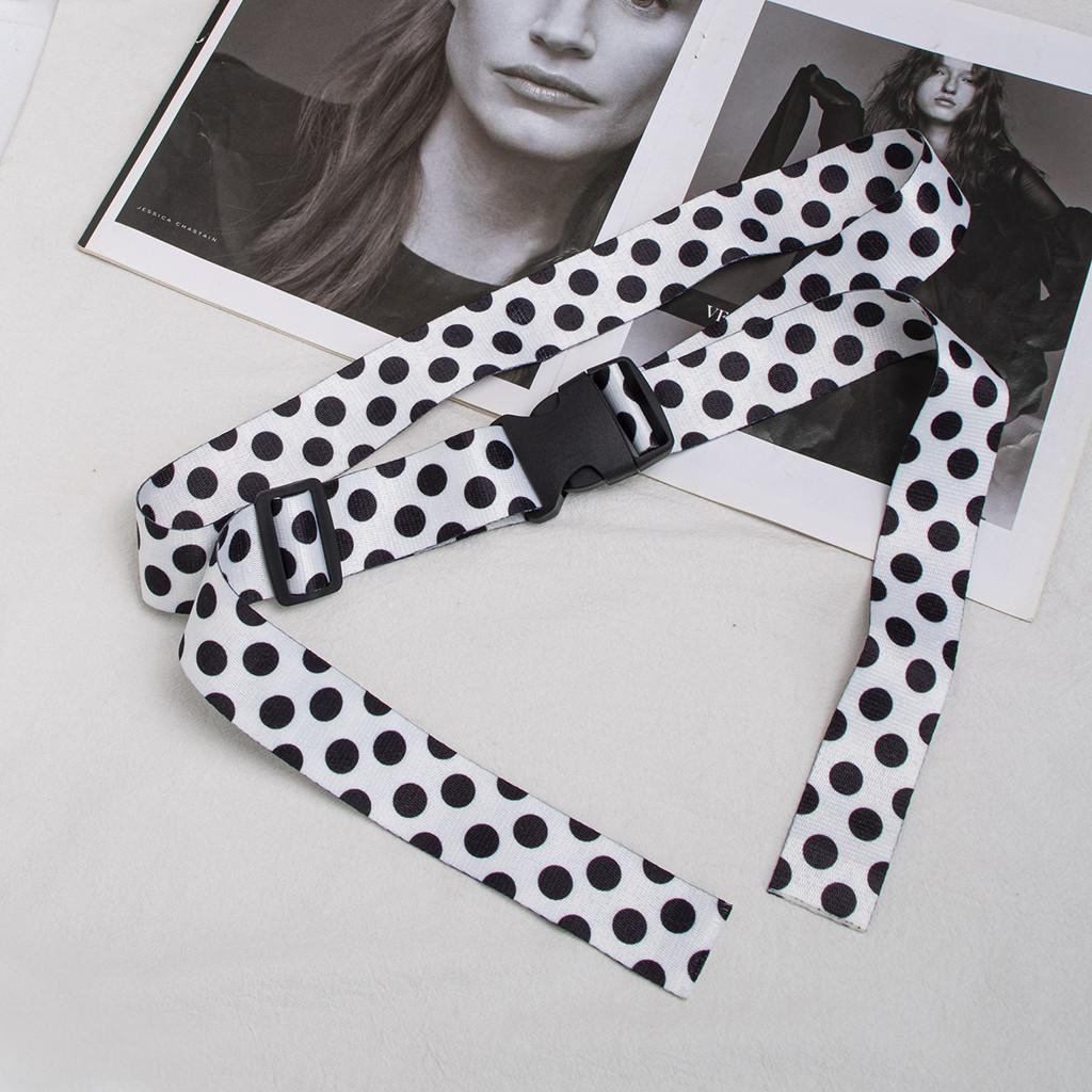 Letter Simple Grid Striped Butterfly Polka Dot Printed Women Canvas Belt