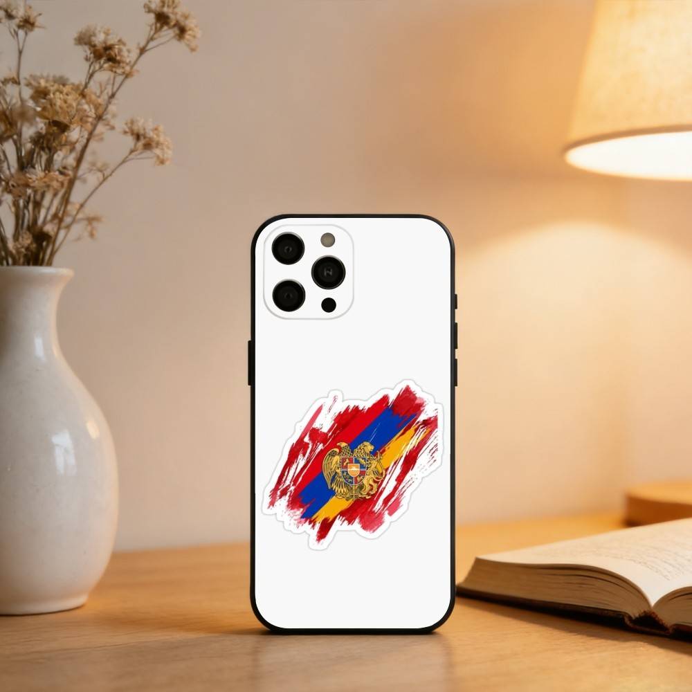 Armenia Flag ART Phone Case For iPhone 17,16,15,14,13,12,11 Plus,Pro Max,XS,Soft Silicone Black Cover