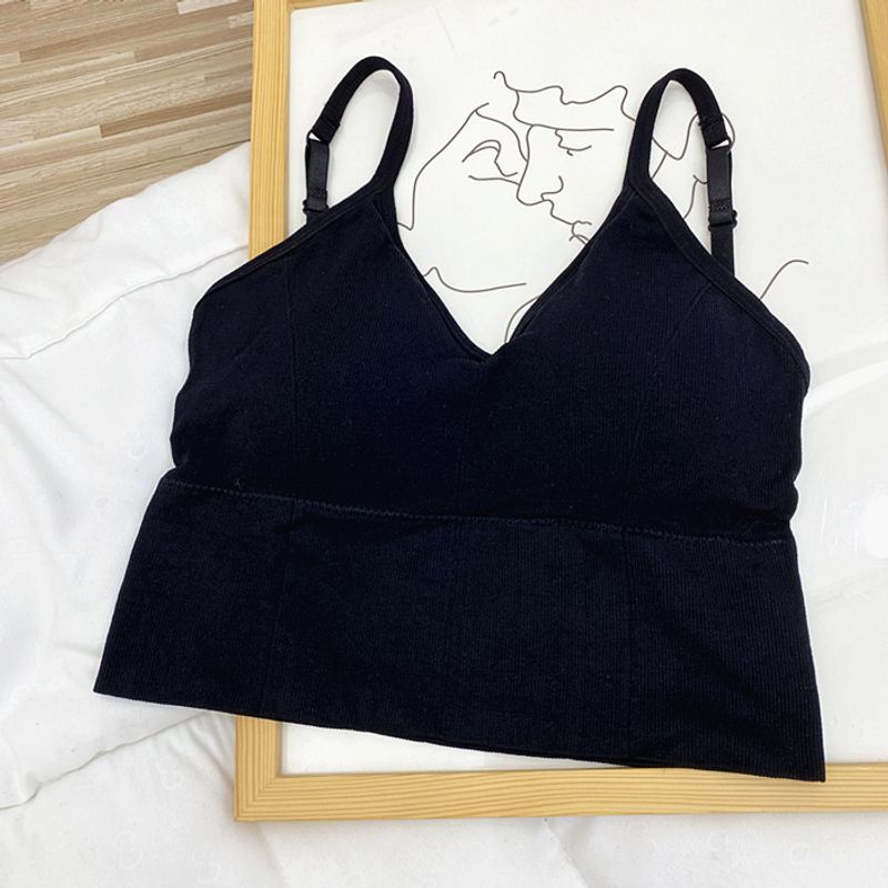 

Sports Intimates Women s Yoga Vest One-Piece Running Training Shockproof Push-up Beauty Back Sling Workout Bra Summer Black Free size (40.00kg -65.00kg)