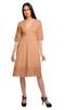 Moomaya Solid Midi Dress For Women Plus Size Lace Details Clothing Summer
