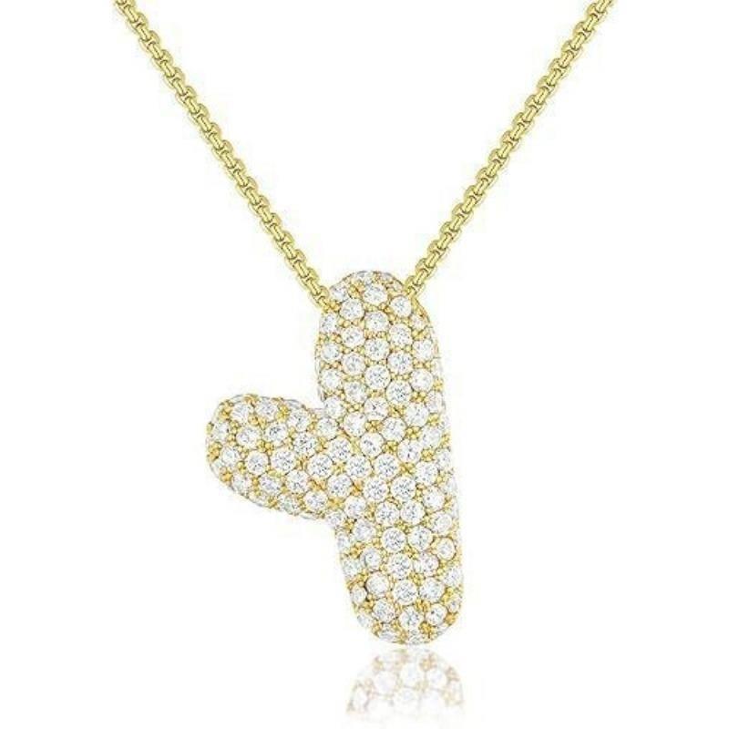 Ladies' Diamond Metal Necklace, Heavy Craftsmanship Premium Design Initial Necklace, Gift for Women, Holiday Present, Party Jewelry.