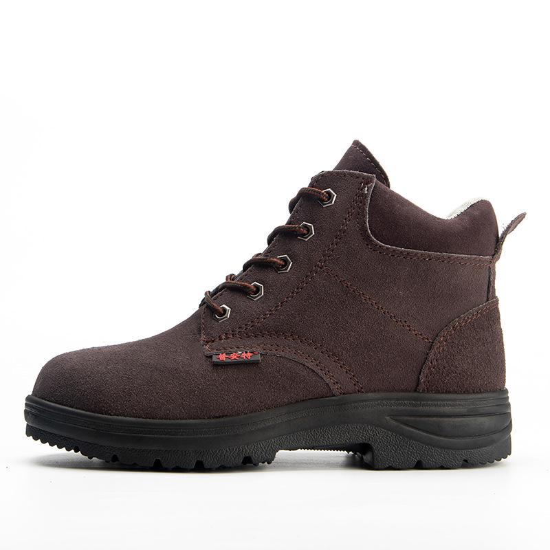 Puante Men s Lightweight Winter Steel Toe Safety Boots - Oil-Resistant, Durable High-Top Work Shoes 2028 Brown Suede - Cotton Version*46