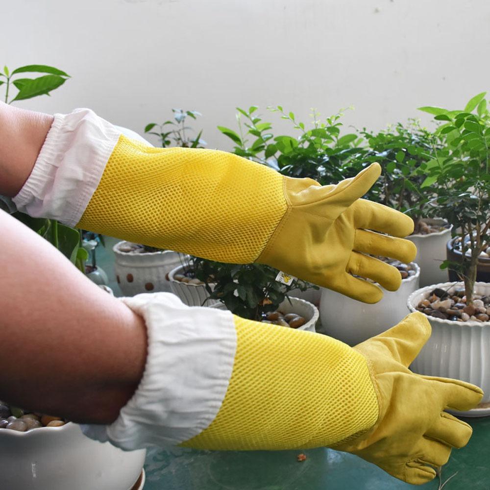 

Прочные рабочие перчатки для пчеловодов Защитные рукава Перчатки для пчеловодов Длинные перчатки из овчины