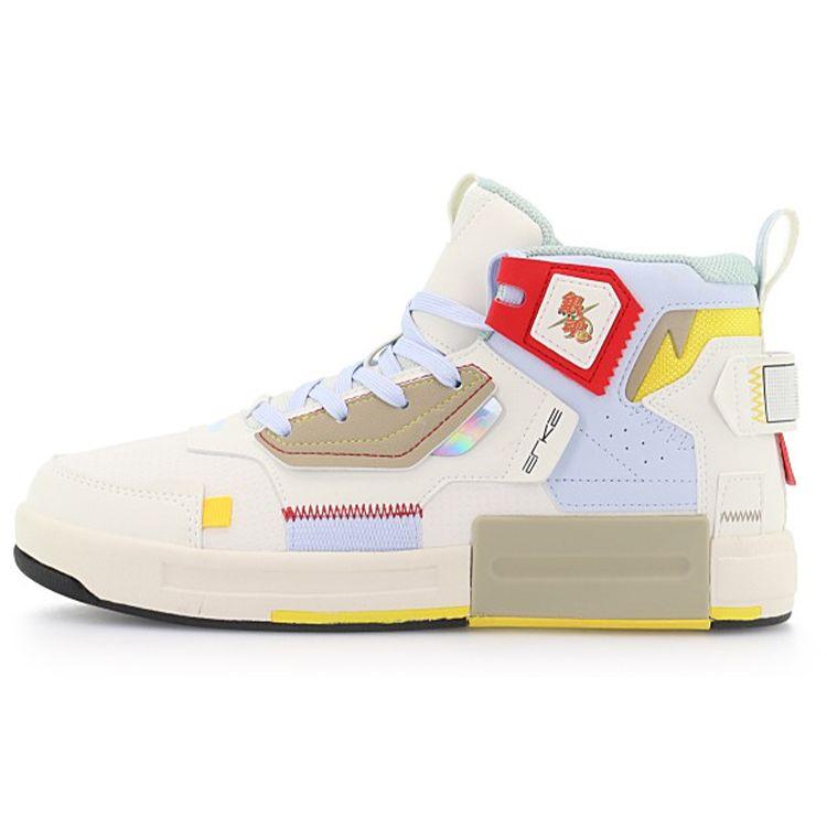 Hongxing Erke Gintama Non-Slip Wear-Resistant High-Top Skate Shoes Men skate shoes White Blue 11120301529-001