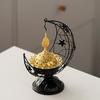 Stylish Moon Shaped Incense Holder Eid Metal Censer Iron Aromatherapy Fragrance Diffuser for Home Offices Decoration