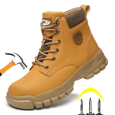 Calçados de segurança Calçados de trabalho Biqueira de aço Homens Botas de trabalho com proteção contra perfurações Botas de proteção anti-esmagamento Indestrutíveis Segurança Leve