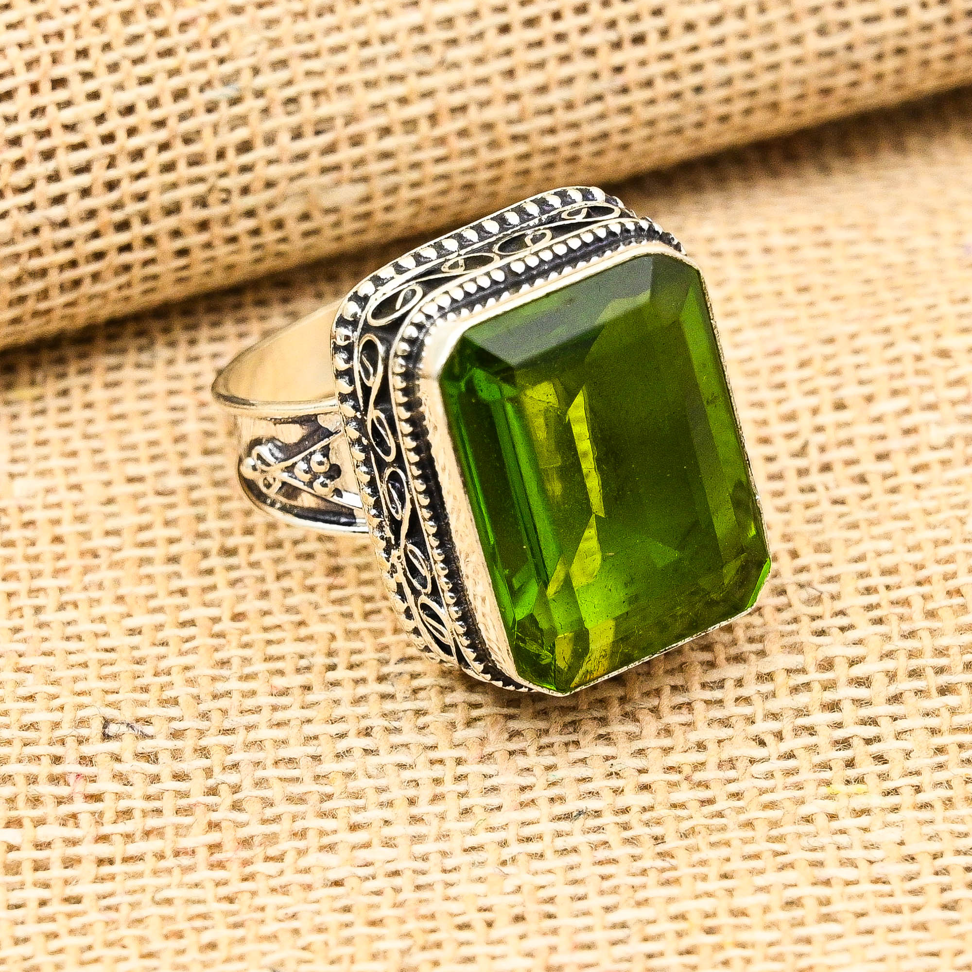 

Ювелирные изделия из стерлингового серебра 925 пробы с драгоценным камнем перидот ручной работы на День Благодарения 12 зелёный