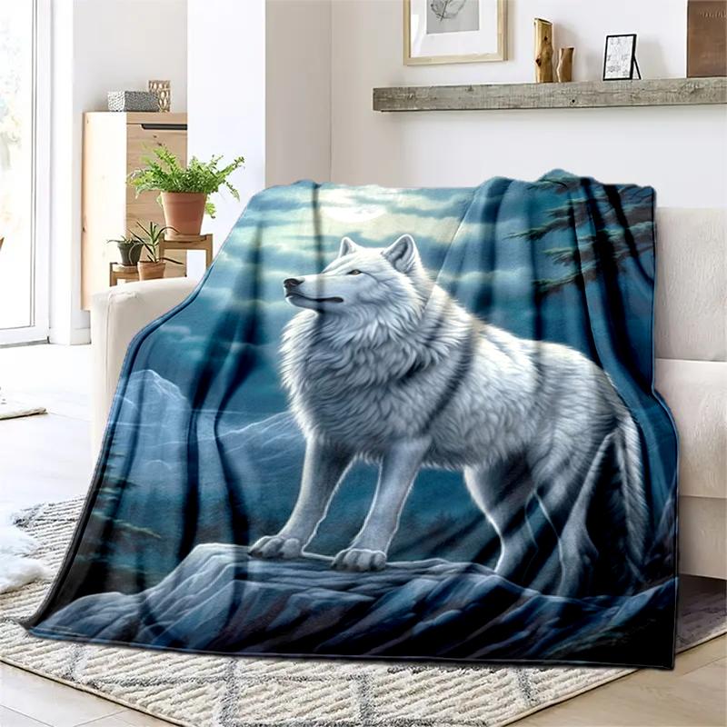1PC Wolf Elements printed blanket, all season lightweight home office outdoor nap multifunctional blanket A7
