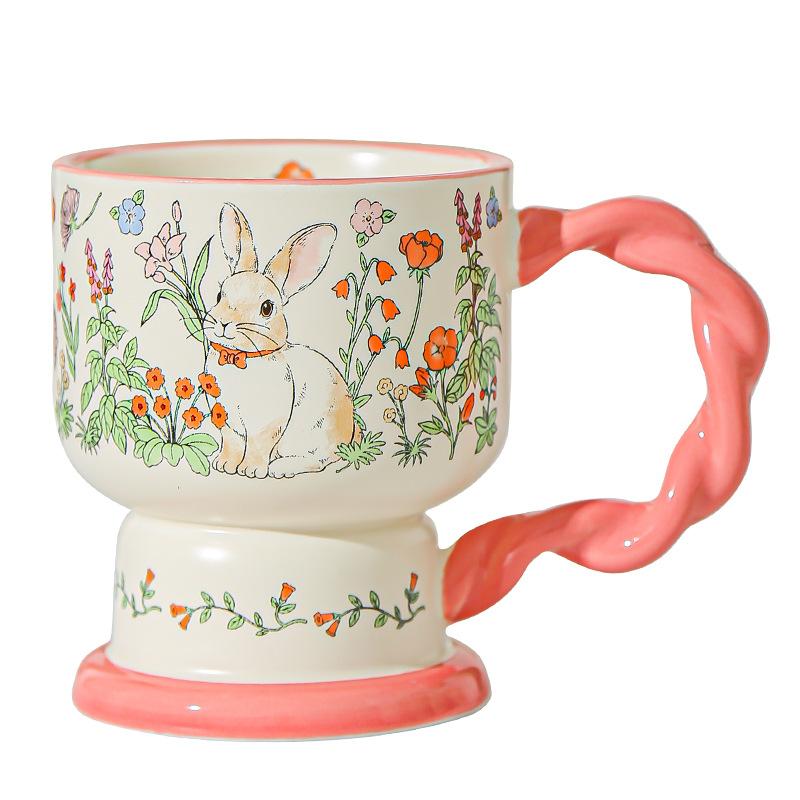 Creative Floral Ceramic Mug for Women with Exquisite and Beautiful Birthday Gifts for Best Friend Coffee Cup Drinking Water Cup