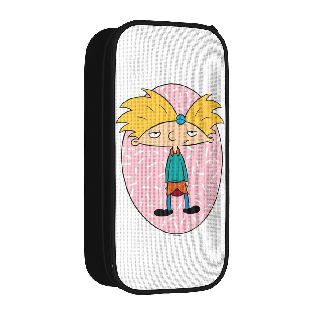 Fashion Hey Arnolds Pencil Cases 90's Vibes Big Chest Pencil Pouch Pen Box for Girl Boy Large Storage Bag Stationery