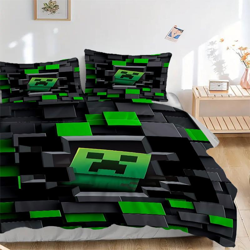 

3 шт. Набор постельного белья с головой Крипера из Майнкрафта для дома - Универсальный трехкомпонентный комплект для спальни, гостевой комнаты, гостиной, отеля - Идеальный подарок для F 135x200cm