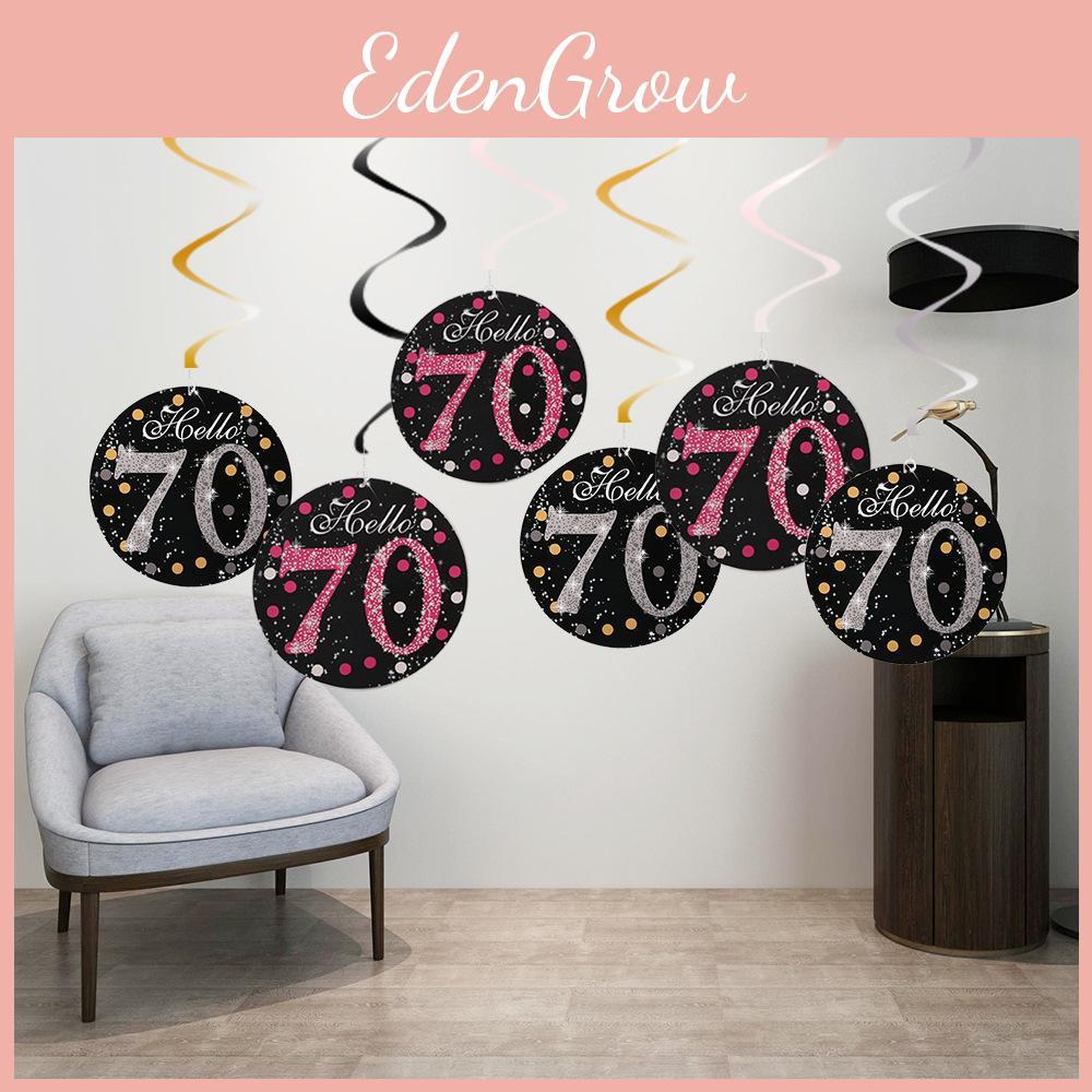 Vibrant 70th Birthday Spiral Hanging Decorations For Festive Anniversary Events
