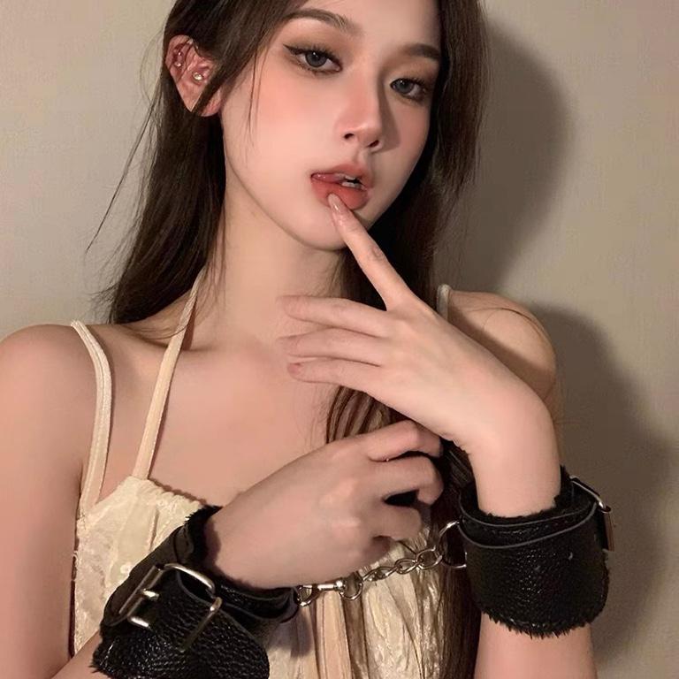 Plush Leather PU Handcuffs & Anklets - Soft and Safe Photo Props for Cosplay and Role Play